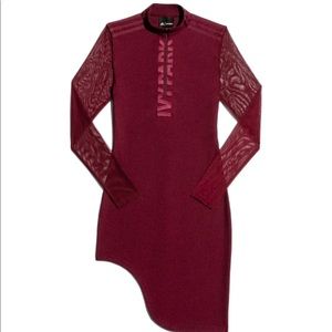 New Ivy Park Adidas Assymetrical Maroon Dress